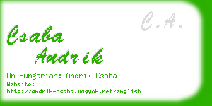 csaba andrik business card